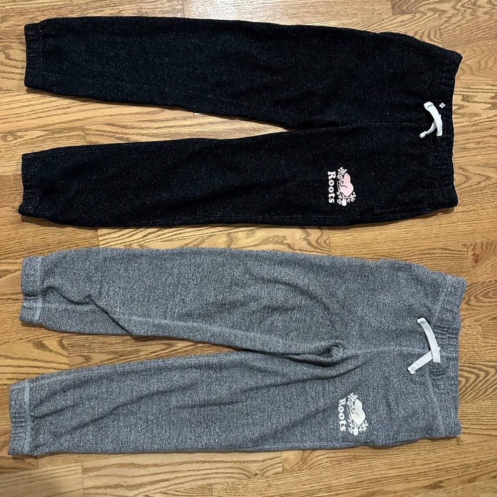 2 pairs of Roots Organic Original kids sweatpants - like new!